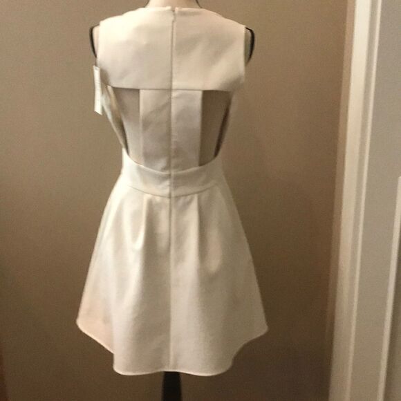 BA&SH “WILSON” CUTOUT FIT & FLARE  DRESS IN ECRU - Picture 4 of 10